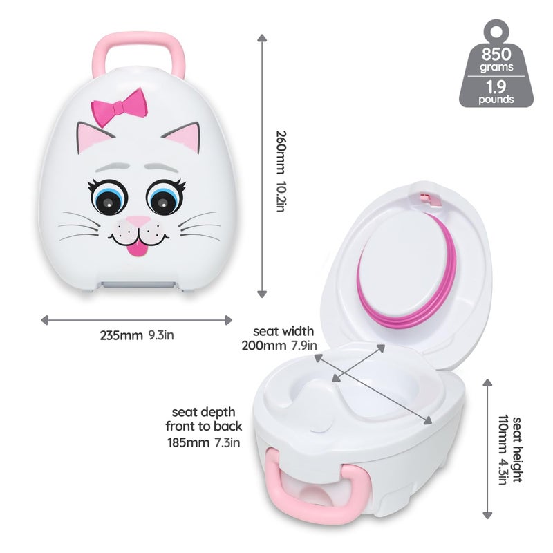 My Carry Potty - Cat Travel Potty, Award-Winning Portable Toddler Toilet Seat for Kids to Take Everywhere - Image 5